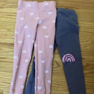 H&M girls fleece lined leggings size 6